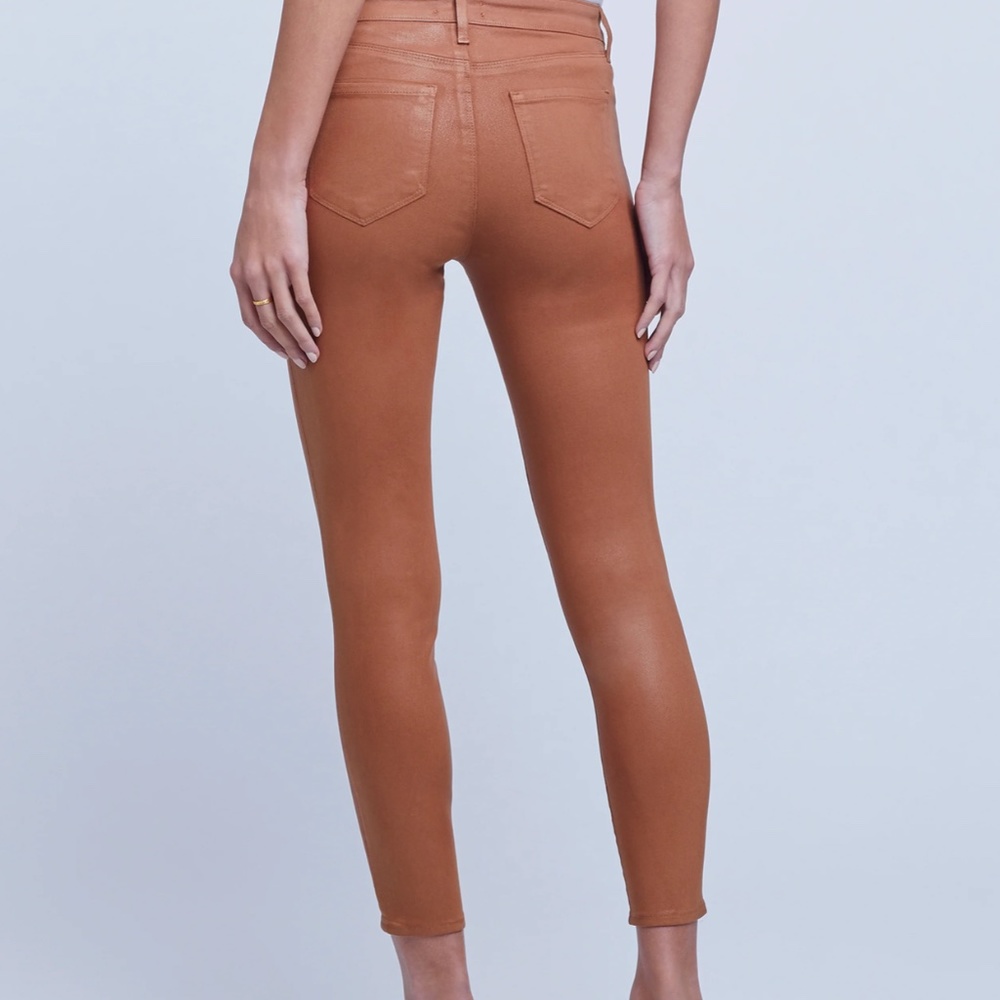 L'AGENCE Margo High Wasted Mocha Brown Coated‎ Jeans, 28 NWOT - Picture 2 of 16